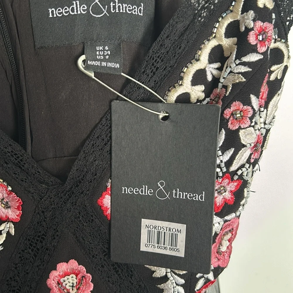 Needle an thread Elegant Black and Pink Embroidered Dress prom bridesmaid dress - Picture 15 of 16